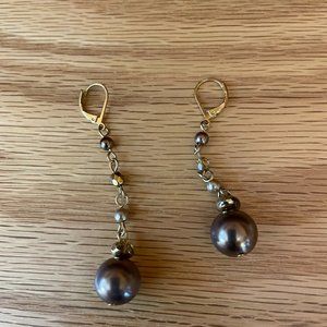 Bronze Drop Ball Earrings